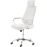 BellaFurn Chaise de bureau ergonomique - chaise de bureau - hauteur d'assise réglable, similicuir | couleur : blanc