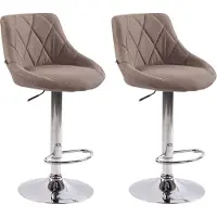 BellaFurn set de 2 tabourets de bar modernes - tabouret design - hauteur réglable avec style | Couleur : taupe