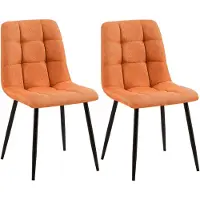 BellaFurn set de 2 chaises de salle à manger - Chaises de cuisine - Design facile à entretenir | Couleur : Orange | Matériau : Poussière