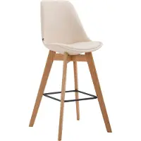 BellaFurn Original tabouret de bar confortable - Tabouret de bar - Design moderne avec piètement en chêne | Couleur : crème | Couleur des vêtements : naturel