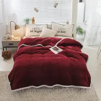 Topchances Couette d'hiver chaude et épaisse, couette en microfibre, couette en flanelle avec duvet et plumes, couette moyenne en duvet 370gsm,rouge,150x200cm
