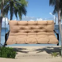 Topchances Coussin de banc imperméable Coussin d'assise et de dossier Coussin pour banc de jardin Meubles de jardin Balançoires, 100x100x10cm,Taupe