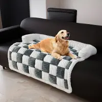 Topchances Housse de canapé pour animaux de compagnie, antidérapante Lit pour chien, lit pour chien en flanelle lavable Canapé pour chien Tapis de protection pour meubles,Bleu,75x75cm