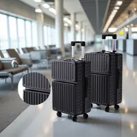 ProximaX Set de valises en 2 parties 20/24 pouces | ABS valise rigide noire | Trolley léger & robuste valise de voyage avec 360° roulettes doubles & serrure à combinaison
