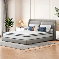 ProximaX 140x200cm Matelas à ressorts 7 zones, Matelas orthopédique à ressorts ensachés en forme de tonneau de fermeté moyenne (H3, 25cm)