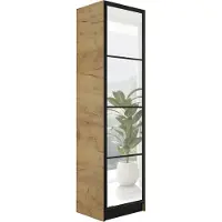 KIER FURNITURE Armoire avec miroir 53 x 205 cm - Chêne Craft
