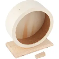 Gistuch Hamster Petits animaux domestiques Maison en bois Roue amusante Nid silencieux Jouer Jouet d'entraînement(S)