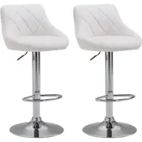 BellaFurn lot de 2 tabourets de bar - tabourets élégants - hauteur réglable avec fonction rotation 360° | Couleur : blanc