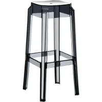 BellaFurn Tabouret de bar moderne - chaise design et confortable - Résistant aux intempéries, empilable et résistant aux UV. Couleur : noir