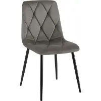 BellaFurn Chaise de salle à manger, chaise en velours - Grand confort d'assise - Structure en métal noir | Couleur : Anthracite