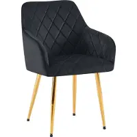 BellaFurn Confortable chaise de salle à manger Velvet - Chaise élégante, confort durable - Structure stable | Couleur : noir | Matériau boîtier : or métallique
