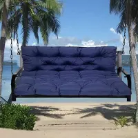 Topchances Coussin de banc imperméable Coussin d'assise et de dossier Coussin pour banc de jardin Meubles de jardin Balançoires, 120x100x10cm,Bleu foncé