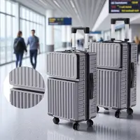ProximaX Ensemble de deux valises rigides en ABS - 20"/24" - Gris - Cabine et soute, légères et résistantes, conformes à la TSA, 4 roues
