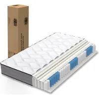Great han Matelas à ressorts ensachés 160x200cm, H3, 7 zones, housse en lyocell, sensation boxspring
