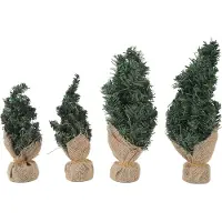 Gistuch 4PCS Mini table de sapin de Noël artificielle -Jour de fête petit bureau 20 cm 30 cm Décoration intérieure