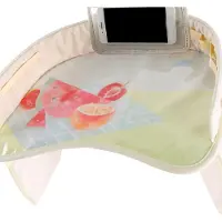 Gistuch Plateau de voyage pour enfants, siège, activité sur les genoux, organiseur semi-enveloppé avec poche transparente, poche latérale pour poussette, voiture, fruits pour enfants