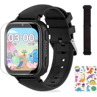 Topchances Montre Smart Watch pour enfants, montre intelligente pour filles et garçons avec appel, 31 puzzles, 15 livres audio, montre pour enfants, téléphone pour enfants 3-12 ans cadeau,Noir