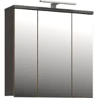 Freiraum Badezimmerspiegelschrank >Veris< LED-Beleuchtung, Spiegel, Betonoptik grau - 68,6x68,1x20cm (B/H/T)