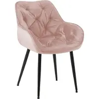BellaFurn Chaise de salle à manger Velvet - style fauteuil - grand confort et entretien facile | Couleur : rose