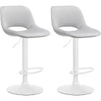 BellaFurn set de 2 tabourets de bar en velours - tabouret de bar - hauteur réglable & rotation 360° | couleur : gris clair. Base de matériaux : métal blanc mat