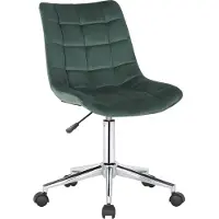 BellaFurn Chaise de bureau en velours - chaise de bureau ergonomique - réglable en hauteur et pivotante | Couleur : vert