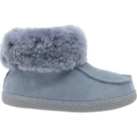 Vanuba Chaussons pour enfants Peppin en taille 26-35, cuir gris cendré, chaussons faits main en peau d'agneau naturelle- taille 28 EU