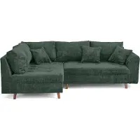 Lisa Design Rune - canapé d'angle gauche 4 places en velours texturé , Vert