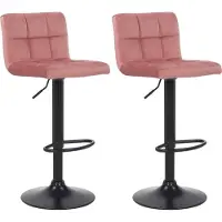 BellaFurn set de 2 tabourets de bar - tabouret de cuisine - hauteur réglable et design moderne | Couleur : rose