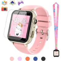 Topchances Montre intelligente pour enfants, jouet pour enfants 3-12 ans, avec 31 jeux, 8 histoires, musique, réveil, caméra, cadeau de Noël, rose