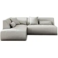 Best Mobilier Onyx - canapé modulable d'angle gauche 5 places - en tissu , Gris clair