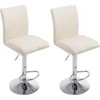 BellaFurn set de 2 tabourets de bar -Tabouret haut -Hauteur confortable -À mettre à disposition, Finition simili-cuir | Couleur : Crème