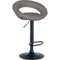 BellaFurn Tabouret de bar rembourré de tissu - Tabouret de bar - hauteur réglable pour plus de confort et d'ergonomie. Couleur : gris | couleur de base : noir