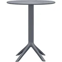 BellaFurn Table ronde 60 cm - Table de terrasse - polypropylène résistant aux intempéries | Couleur : Anthracite