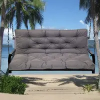 Topchances Coussin de banc imperméable Coussin d'assise et de dossier Coussin pour banc de jardin Meubles de jardin Balançoires de jardin, 120x100x10cm,Gris foncé