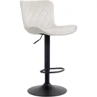 BellaFurn Tabouret de bar en velours crème - siège de bar réglable en hauteur et louable à 360