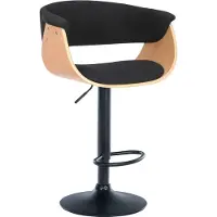 BellaFurn Tabouret de bar - tabouret en bois - confort de rotation à 360° - pied moderne en trompette | Couleur : naturel/noir | Matériau : poussière