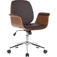 BellaFurn Chaise pivotante ergonomique - chaise de bureau - similicuir, facile d'entretien, position assise confortable | Couleur : noyer/marron