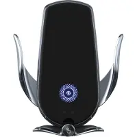 Topchances Chargeur de voiture sans fil, serrage automatique Sense 15W Chargeurs de voiture sans fil chargement magnétique Support de téléphone portable pour iPhone Samsung Huawei,Argent