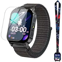 Topchances Montre intelligente pour enfants garçons et filles, avec 30 jeux de puzzle, podomètre lecteur de musique caméra réveil livre audio habitude, cadeau pour enfants 3-12