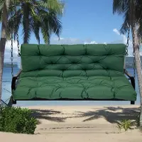 Topchances Coussin de banc imperméable Coussin d'assise et de dossier Coussin pour banc de jardin Meubles de jardin Balançoires, 120x100x10cm,Vert foncé