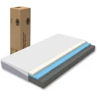 Youjia Matelas en mousse de 180x200 cm. Matelas confortable de fermeté moyenne, hauteur de 20 cm. Oeko-Tex, de couleur gris et blanc, double face, catégorie de fermeté H3