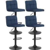 BellaFurn ensemble de tabourets de bar 4 pièces Velours - Tabourets de bar - Confort optimal | couleur : bleu