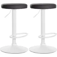 BellaFurn set de 2 tabourets de bar - chaises de salle à manger - système de rotation à 360° | Couleur : noir | Base du matériau : métal blanc mat