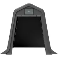 Great han Abri de jardin gris 245 x 183 x 217 cm en PE imperméable, résistant aux UV et au vent, pouvant servir d'abri pour les outils, les vélos ou la voiture