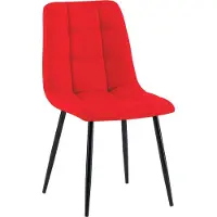 BellaFurn Chaise de salle à manger, chaise de cuisine, assise confortable, design moderne - piétement noir mat | Couleur : rouge