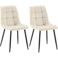 BellaFurn set de 2 chaises de salle à manger - Chaises de cuisine - Design facile d'entretien | Couleur : Crème | Matériau : Souple