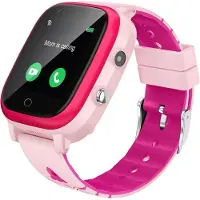 Topchances montre intelligente 4G pour enfants avec GPS et téléphone, SOS, lecteur de musique, appareil photo, mode école, Kids Smart Watch pour 3-14 ans garçons filles cadeaux, Rose