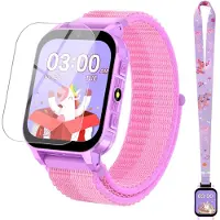 Topchances Montre intelligente pour enfants garçons et filles, avec 30 jeux de puzzle, podomètre lecteur de musique caméra réveil livre audio habitude, cadeau pour enfants 3-12