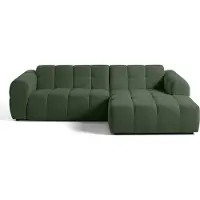 Best Mobilier Ray - canapé d'angle droit - 4 places - en tissu texturé , Vert