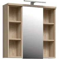 Freiraum Badezimmerspiegelschrank >Veris< LED-Beleuchtung, Spiegel, Sonoma Eiche Dekor - 68,6x68,1x20cm (B/H/T)